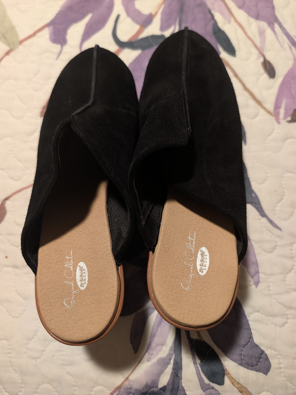 Dr. Scholl's Black Slip-On Suede-Style Mules
